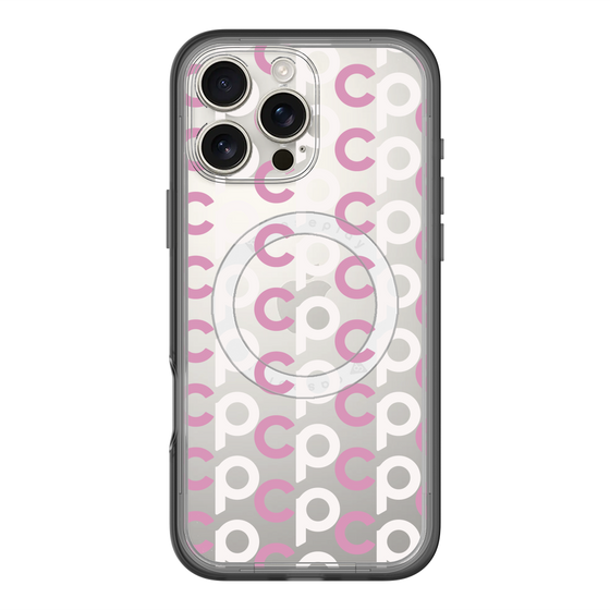 スリムプロテクションプレミアムケース with MagSafe［ オリジナル - CASEPLAYイニシャル総柄 - ピンク ］