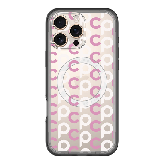 スリムプロテクションプレミアムケース with MagSafe［ オリジナル - CASEPLAYイニシャル総柄 - ピンク ］