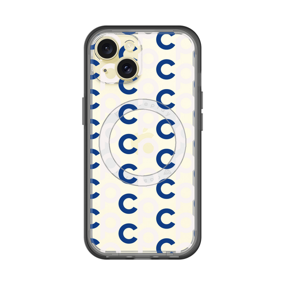 スリムプロテクションプレミアムケース with MagSafe［ オリジナル - CASEPLAYイニシャル総柄 - ネイビー ］