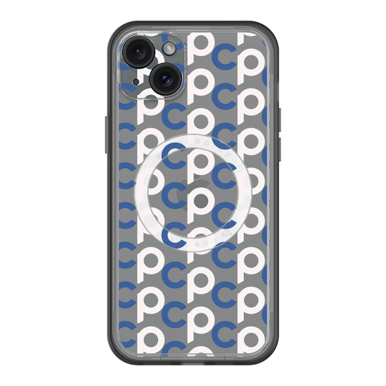 スリムプロテクションプレミアムケース with MagSafe［ オリジナル - CASEPLAYイニシャル総柄 - ネイビー ］