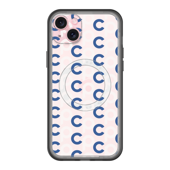 スリムプロテクションプレミアムケース with MagSafe［ オリジナル - CASEPLAYイニシャル総柄 - ネイビー ］