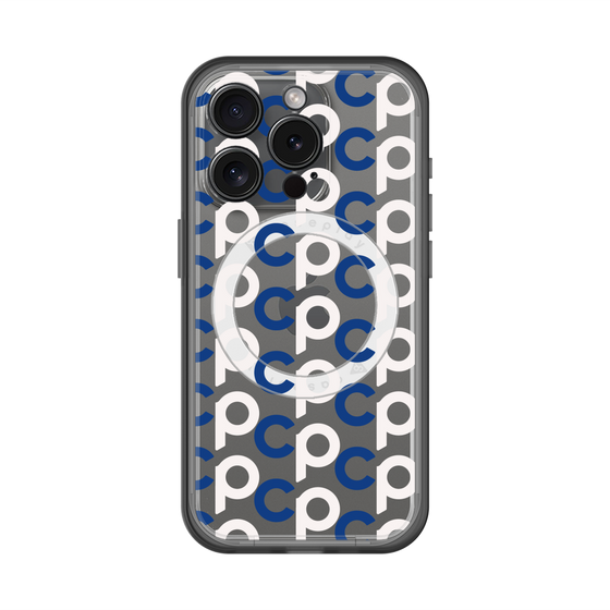 スリムプロテクションプレミアムケース with MagSafe［ オリジナル - CASEPLAYイニシャル総柄 - ネイビー ］