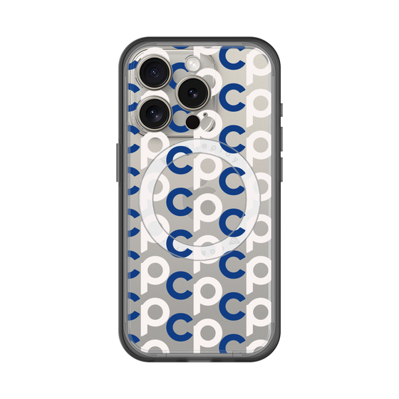 スリムプロテクションプレミアムケース with MagSafe［ オリジナル - CASEPLAYイニシャル総柄 - ネイビー ］