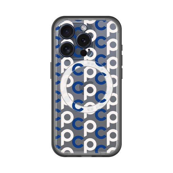 スリムプロテクションプレミアムケース with MagSafe［ オリジナル - CASEPLAYイニシャル総柄 - ネイビー ］