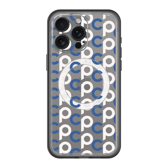 スリムプロテクションプレミアムケース with MagSafe［ オリジナル - CASEPLAYイニシャル総柄 - ネイビー ］
