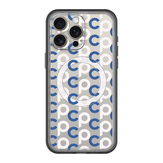 スリムプロテクションプレミアムケース with MagSafe［ オリジナル - CASEPLAYイニシャル総柄 - ネイビー ］