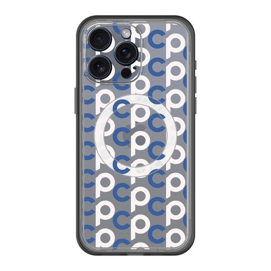 スリムプロテクションプレミアムケース with MagSafe［ オリジナル - CASEPLAYイニシャル総柄 - ネイビー ］