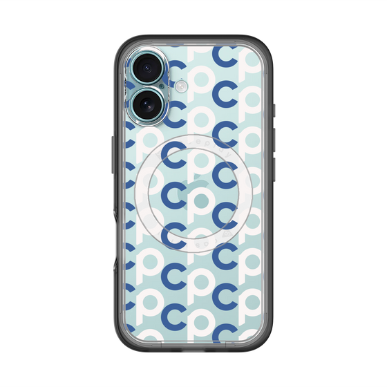 スリムプロテクションプレミアムケース with MagSafe［ オリジナル - CASEPLAYイニシャル総柄 - ネイビー ］