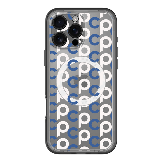 スリムプロテクションプレミアムケース with MagSafe［ オリジナル - CASEPLAYイニシャル総柄 - ネイビー ］