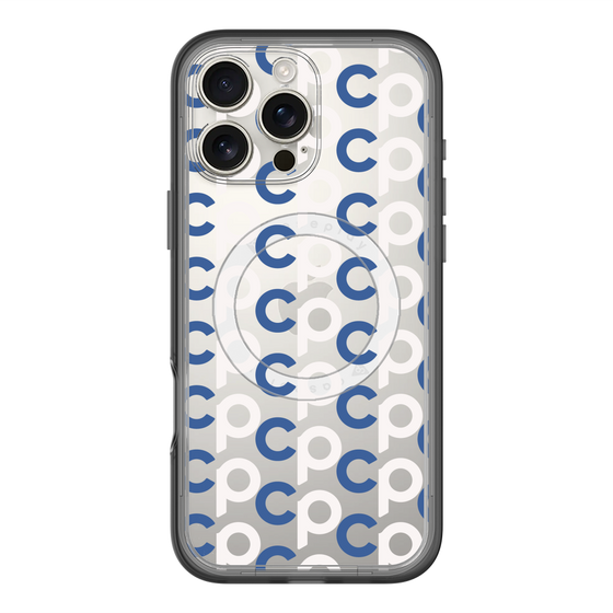 スリムプロテクションプレミアムケース with MagSafe［ オリジナル - CASEPLAYイニシャル総柄 - ネイビー ］