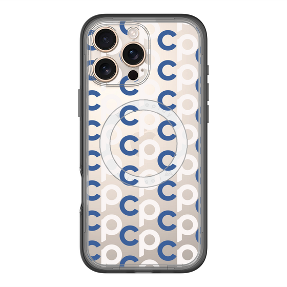 スリムプロテクションプレミアムケース with MagSafe［ オリジナル - CASEPLAYイニシャル総柄 - ネイビー ］