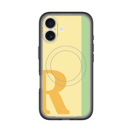 スリムプロテクションプレミアムケース with MagSafe［ オリジナル - initial color line - R yellow ］