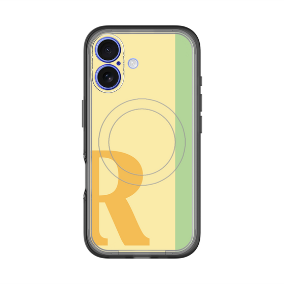 スリムプロテクションプレミアムケース with MagSafe［ オリジナル - initial color line - R yellow ］
