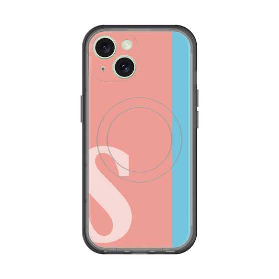 スリムプロテクションプレミアムケース with MagSafe［ オリジナル - initial color line - S pink ］