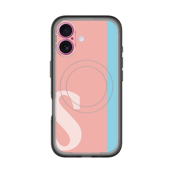 スリムプロテクションプレミアムケース with MagSafe［ オリジナル - initial color line - S pink ］