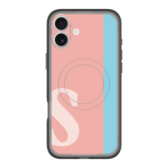スリムプロテクションプレミアムケース with MagSafe［ オリジナル - initial color line - S pink ］