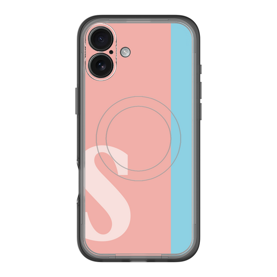 スリムプロテクションプレミアムケース with MagSafe［ オリジナル - initial color line - S pink ］