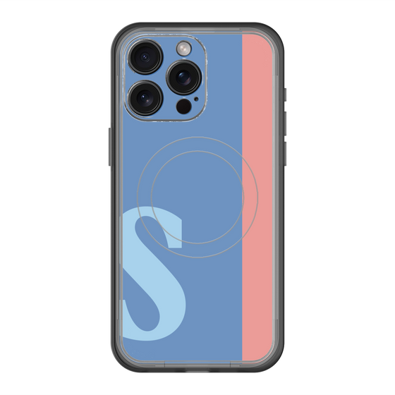 スリムプロテクションプレミアムケース with MagSafe［ オリジナル - initial color line - S blue ］