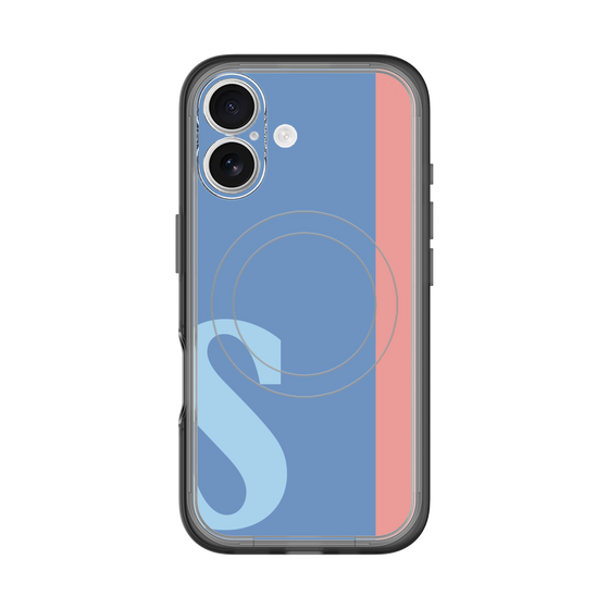 スリムプロテクションプレミアムケース with MagSafe［ オリジナル - initial color line - S blue ］