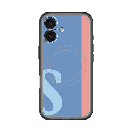 スリムプロテクションプレミアムケース with MagSafe［ オリジナル - initial color line - S blue ］