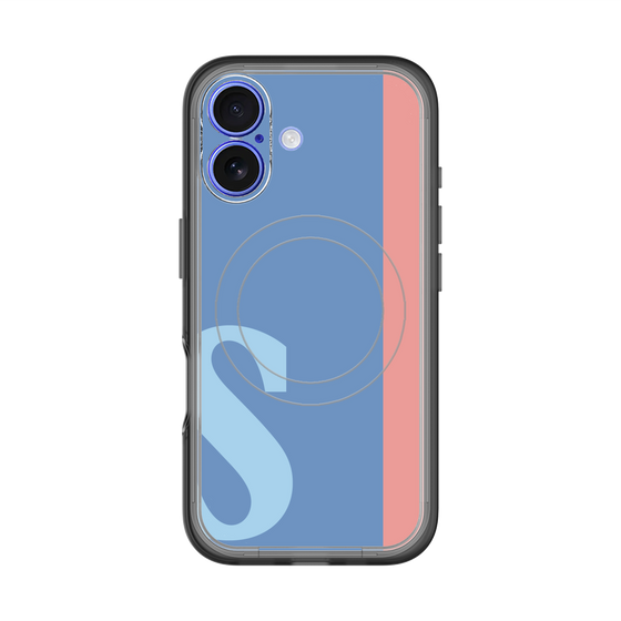 スリムプロテクションプレミアムケース with MagSafe［ オリジナル - initial color line - S blue ］