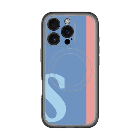 スリムプロテクションプレミアムケース with MagSafe［ オリジナル - initial color line - S blue ］