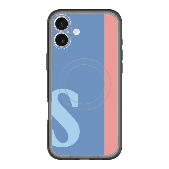 スリムプロテクションプレミアムケース with MagSafe［ オリジナル - initial color line - S blue ］