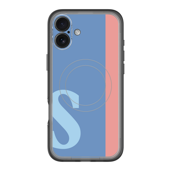 スリムプロテクションプレミアムケース with MagSafe［ オリジナル - initial color line - S blue ］