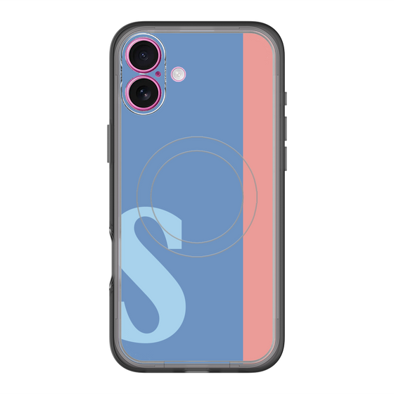 スリムプロテクションプレミアムケース with MagSafe［ オリジナル - initial color line - S blue ］
