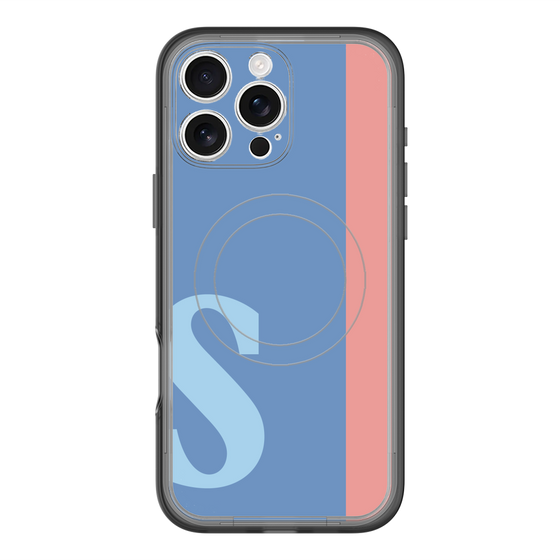スリムプロテクションプレミアムケース with MagSafe［ オリジナル - initial color line - S blue ］