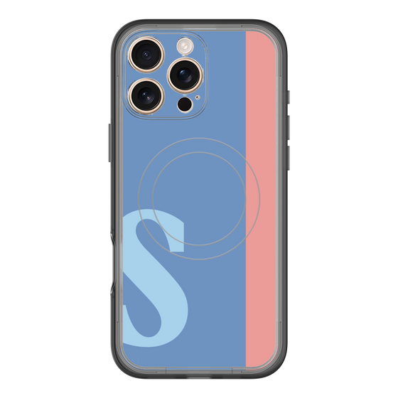 スリムプロテクションプレミアムケース with MagSafe［ オリジナル - initial color line - S blue ］