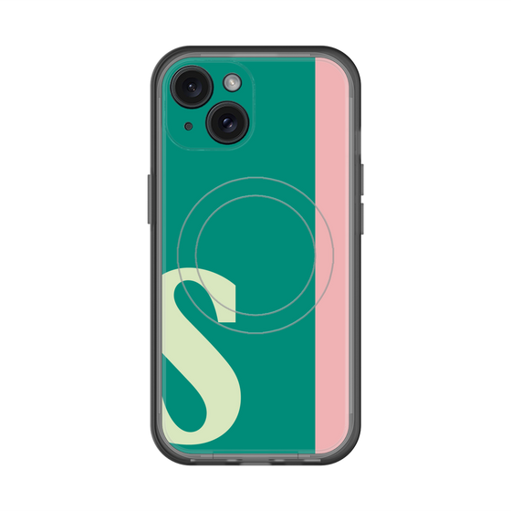 スリムプロテクションプレミアムケース with MagSafe［ オリジナル - initial color line - S green ］