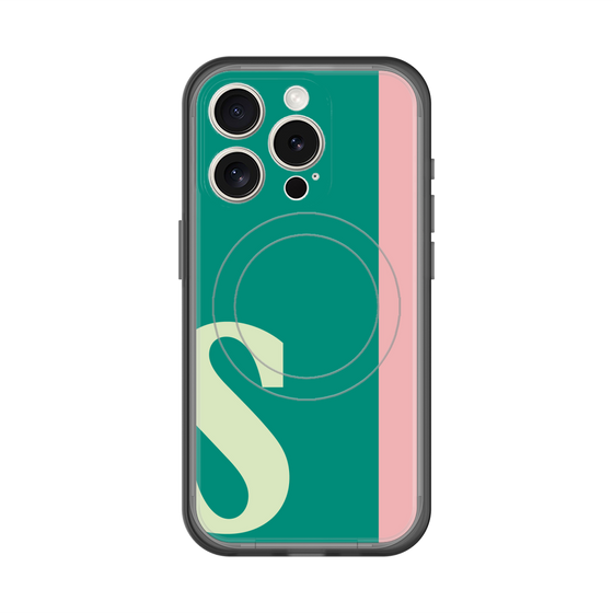 スリムプロテクションプレミアムケース with MagSafe［ オリジナル - initial color line - S green ］
