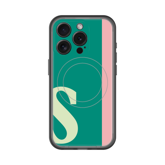 スリムプロテクションプレミアムケース with MagSafe［ オリジナル - initial color line - S green ］