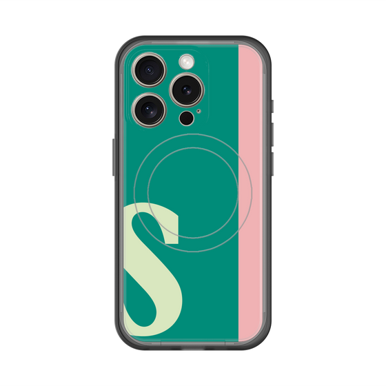 スリムプロテクションプレミアムケース with MagSafe［ オリジナル - initial color line - S green ］