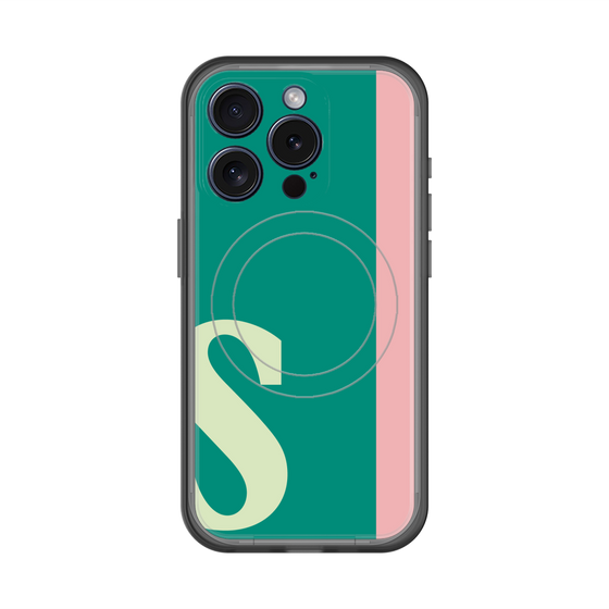 スリムプロテクションプレミアムケース with MagSafe［ オリジナル - initial color line - S green ］