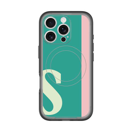 スリムプロテクションプレミアムケース with MagSafe［ オリジナル - initial color line - S green ］