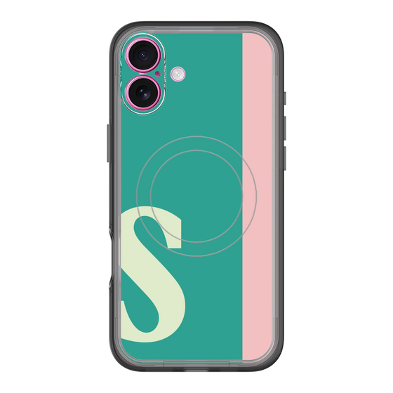 スリムプロテクションプレミアムケース with MagSafe［ オリジナル - initial color line - S green ］