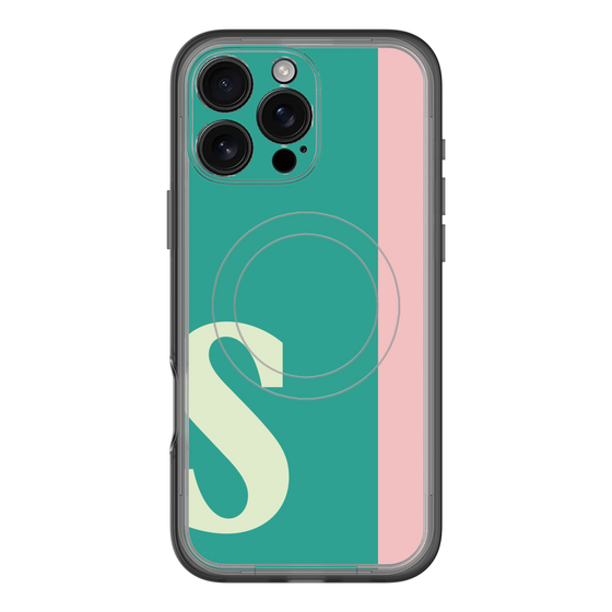 スリムプロテクションプレミアムケース with MagSafe［ オリジナル - initial color line - S green ］