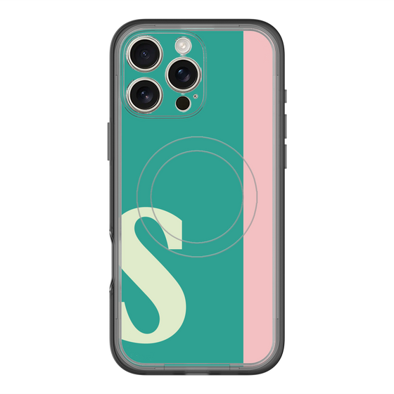 スリムプロテクションプレミアムケース with MagSafe［ オリジナル - initial color line - S green ］