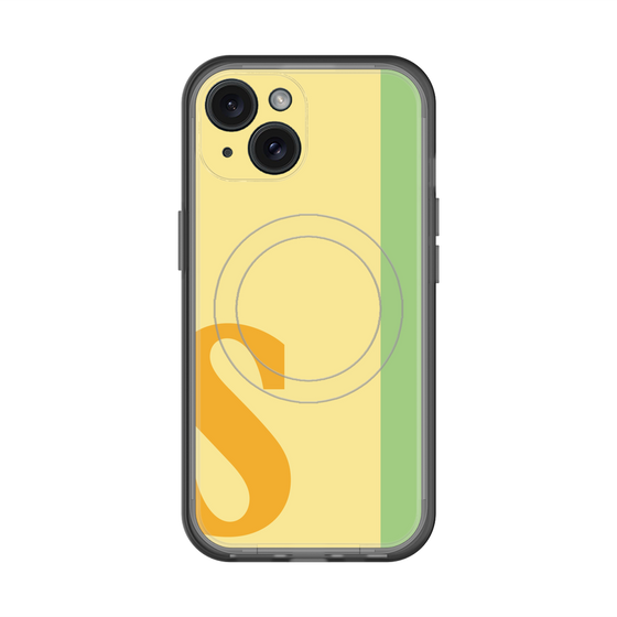 スリムプロテクションプレミアムケース with MagSafe［ オリジナル - initial color line - S yellow ］