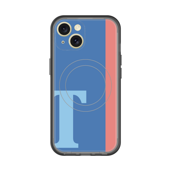 スリムプロテクションプレミアムケース with MagSafe［ オリジナル - initial color line - T blue ］