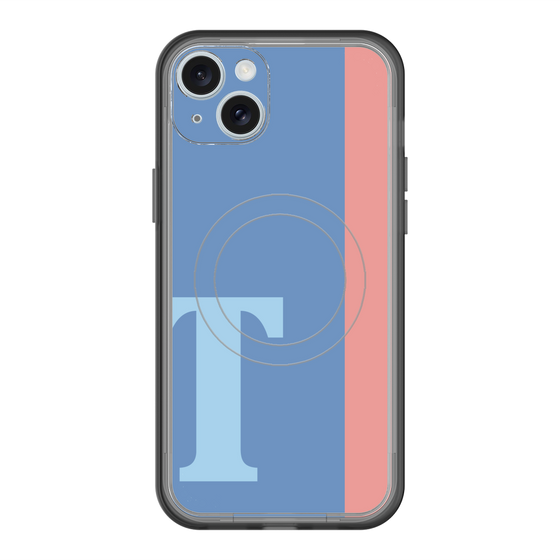 スリムプロテクションプレミアムケース with MagSafe［ オリジナル - initial color line - T blue ］