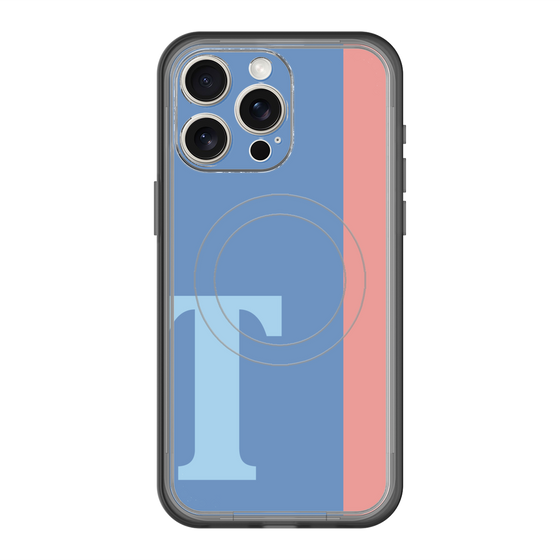 スリムプロテクションプレミアムケース with MagSafe［ オリジナル - initial color line - T blue ］