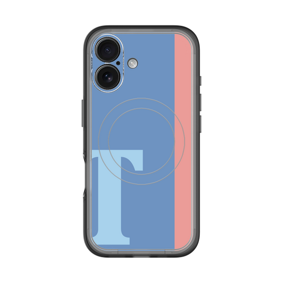 スリムプロテクションプレミアムケース with MagSafe［ オリジナル - initial color line - T blue ］