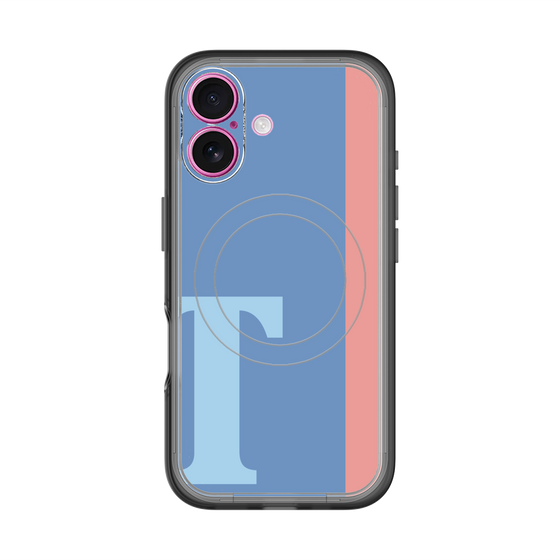 スリムプロテクションプレミアムケース with MagSafe［ オリジナル - initial color line - T blue ］