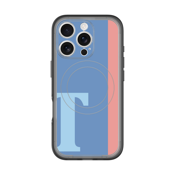 スリムプロテクションプレミアムケース with MagSafe［ オリジナル - initial color line - T blue ］