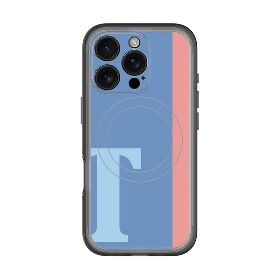 スリムプロテクションプレミアムケース with MagSafe［ オリジナル - initial color line - T blue ］