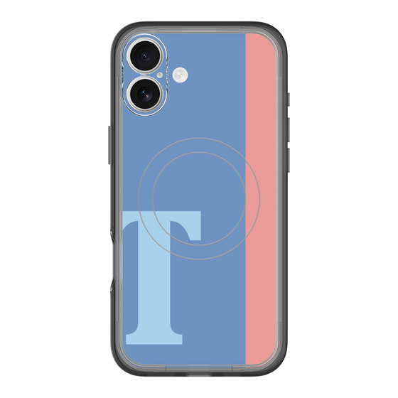 スリムプロテクションプレミアムケース with MagSafe［ オリジナル - initial color line - T blue ］