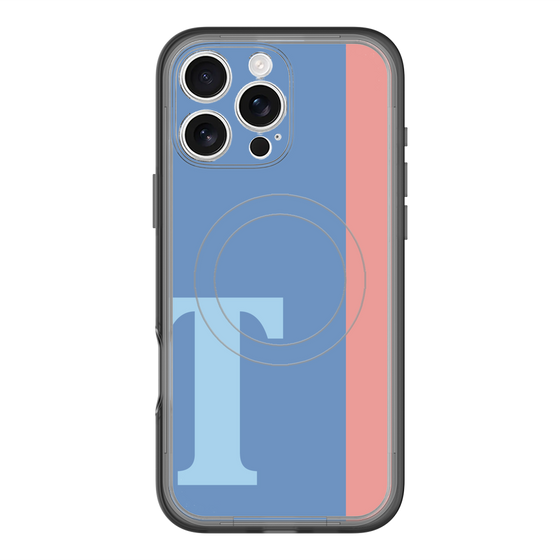 スリムプロテクションプレミアムケース with MagSafe［ オリジナル - initial color line - T blue ］